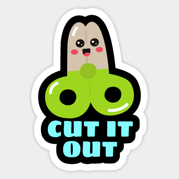 Cut It Out - Cute Scissor Pun Sticker by Allthingspunny